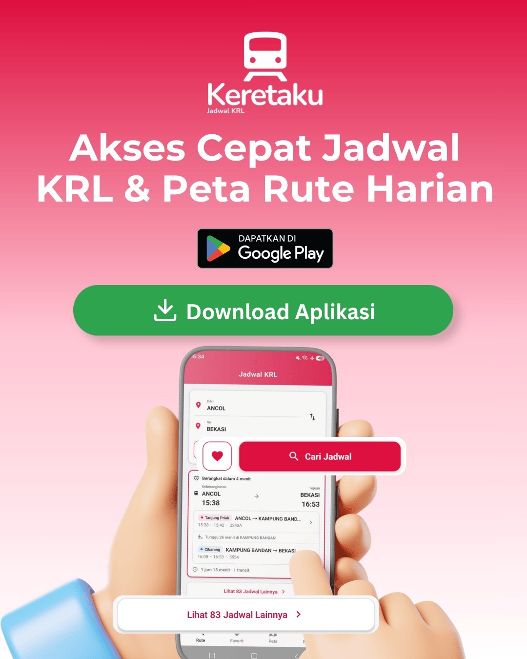 Aplikasi Jadwal KRL Keretaku - Cek jadwal KRL langsung dari HP